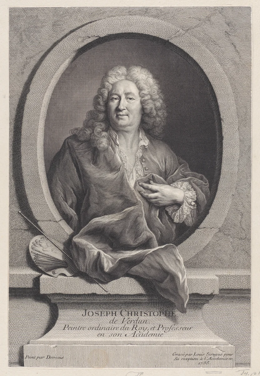 Portrait of Joseph Christophe de Verdun by Louis Surugue, print, 1735