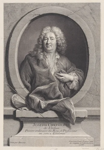 Portrait of Joseph Christophe de Verdun by Louis Surugue, print, 1735