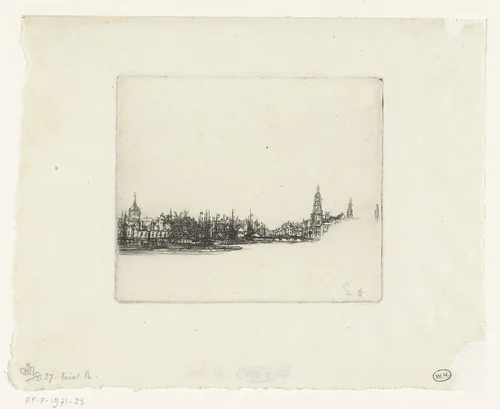 Gezicht op Amsterdam by Francis Seymour-Haden, print, 1863
