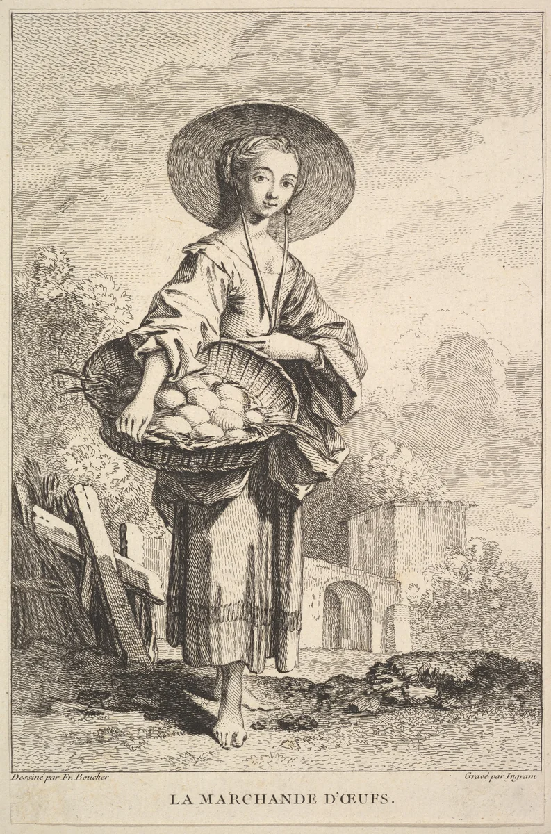 The Egg Merchant by John Ingram, print, 1741-1763