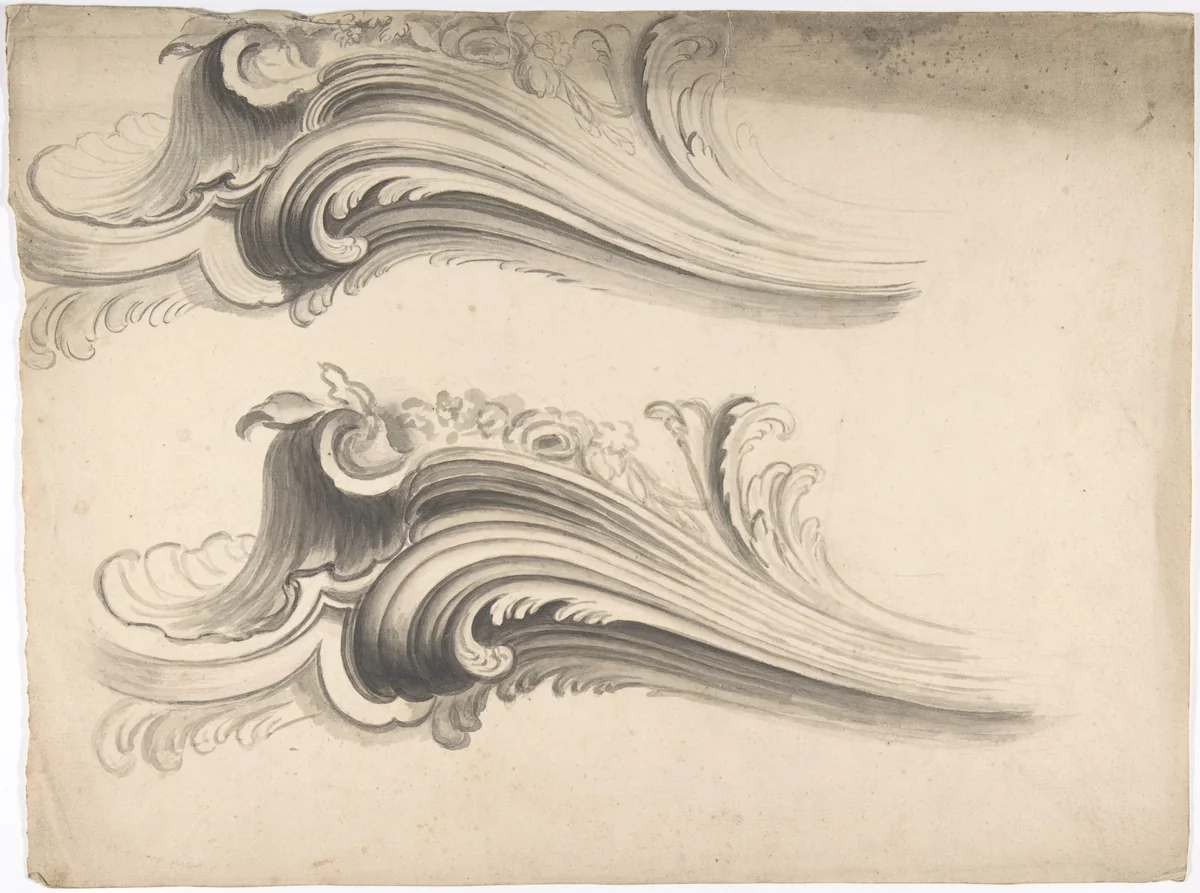 Designs for Foliate Ornament by anonymous, drawing, 1800-1900