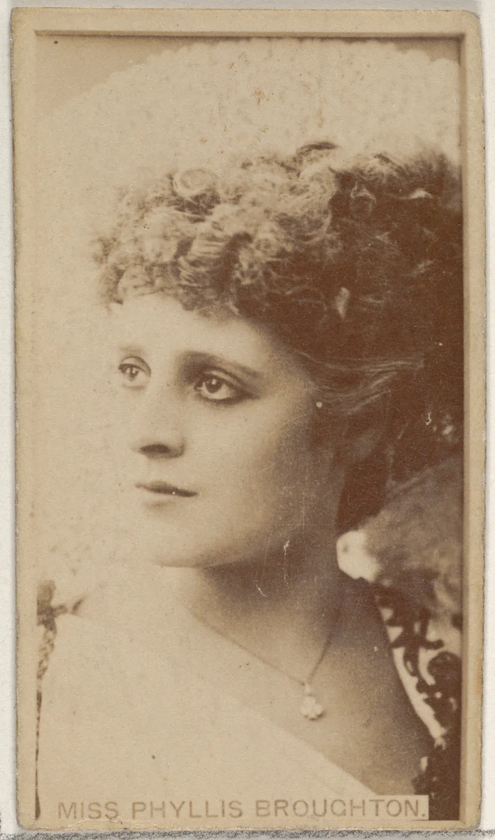Miss Phyllis Broughton, from the Actors and Actresses series (N45, Type 8) for Virginia Brights Cigarettes by Allen & Ginter, photograph, 1885-1891