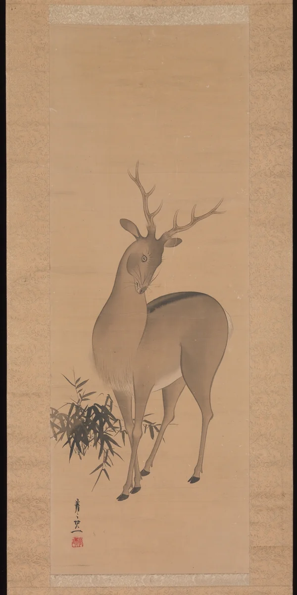 Deer by Suzuki Kiitsu (鈴木基一), painting, 1800-1858