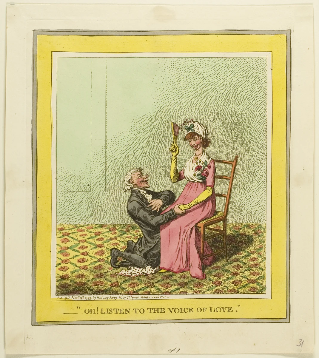 Oh! Listen to the Voice of Love by James Gillray, print, 1799