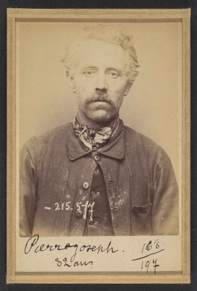 Pierre. Joseph, Adrien. 42 ans, né à Rouen (Seine-Inférieure). Canneleur de chaises. Anarchiste. 12/3/94. by Alphonse Bertillon, photograph, 1894