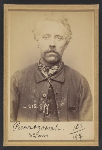 Pierre. Joseph, Adrien. 42 ans, né à Rouen (Seine-Inférieure). Canneleur de chaises. Anarchiste. 12/3/94. by Alphonse Bertillon, photograph, 1894