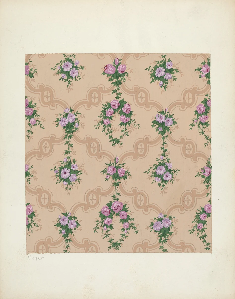 Wallpaper by Lee Hager, index of american design, 1935-1942