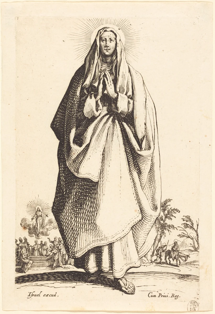 The Virgin by Jacques Callot, print, 1631