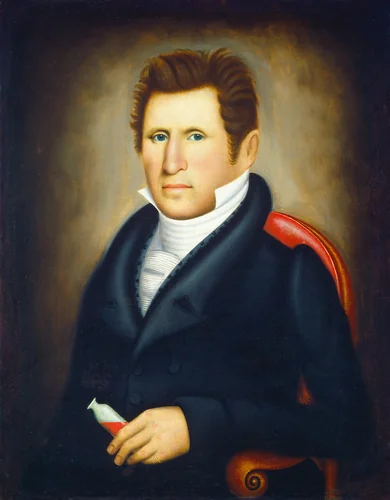 Man with Vial by Erastus Salisbury Field, painting, 1827