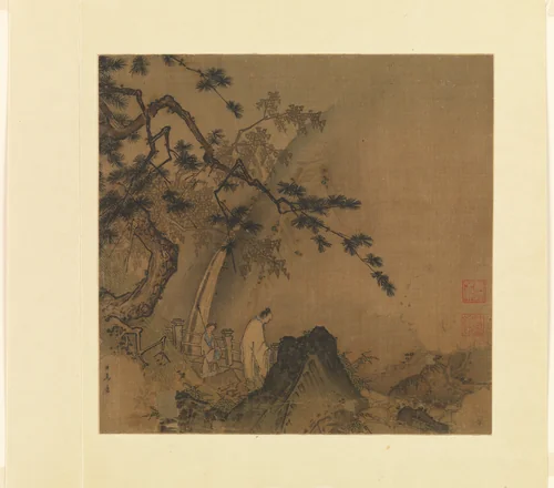 Scholar viewing a waterfall by Ma Yuan, painting, 1200-1225