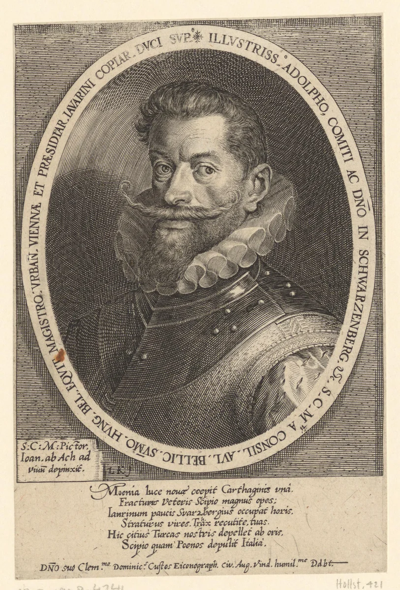 Portret van Adolf von Schwarzenberg by Unknown, print, 1589-1615