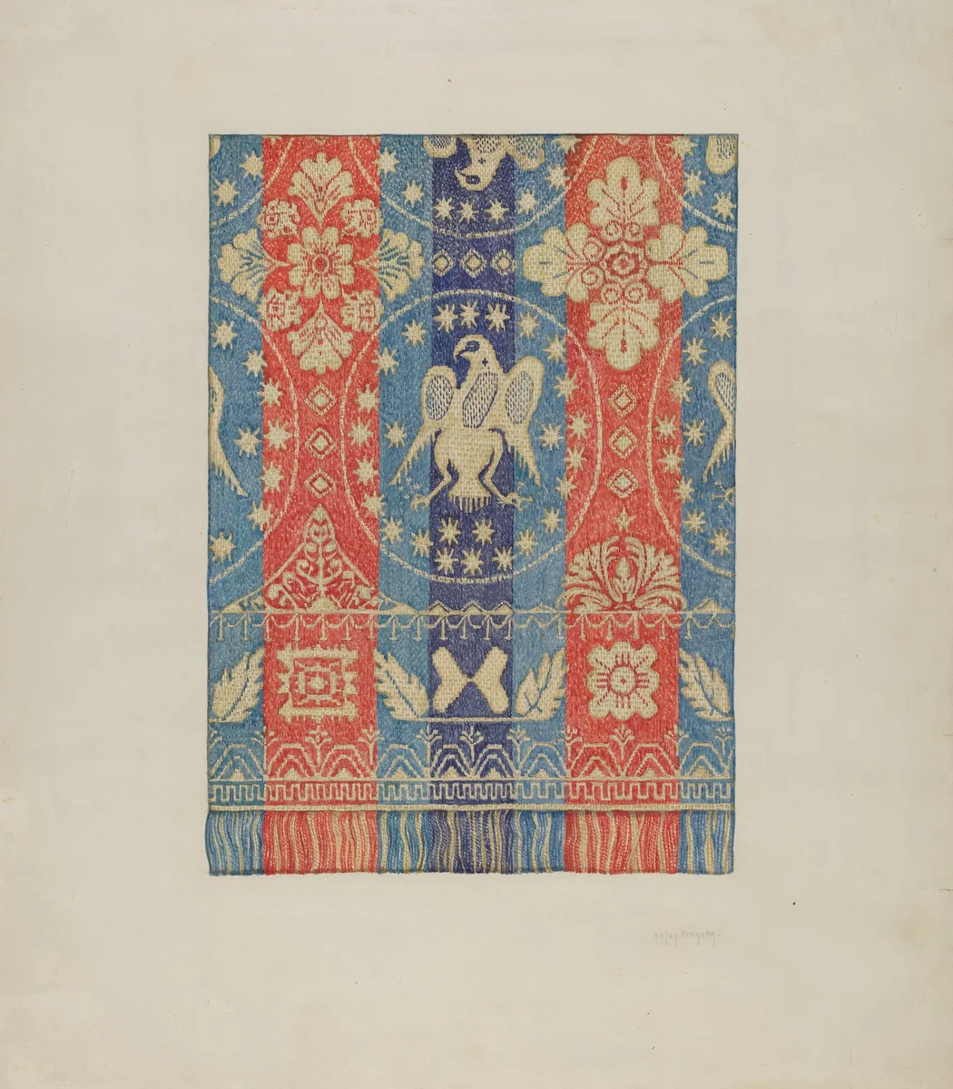 Woven Coverlet by Helen Bronson, index of american design, 1937