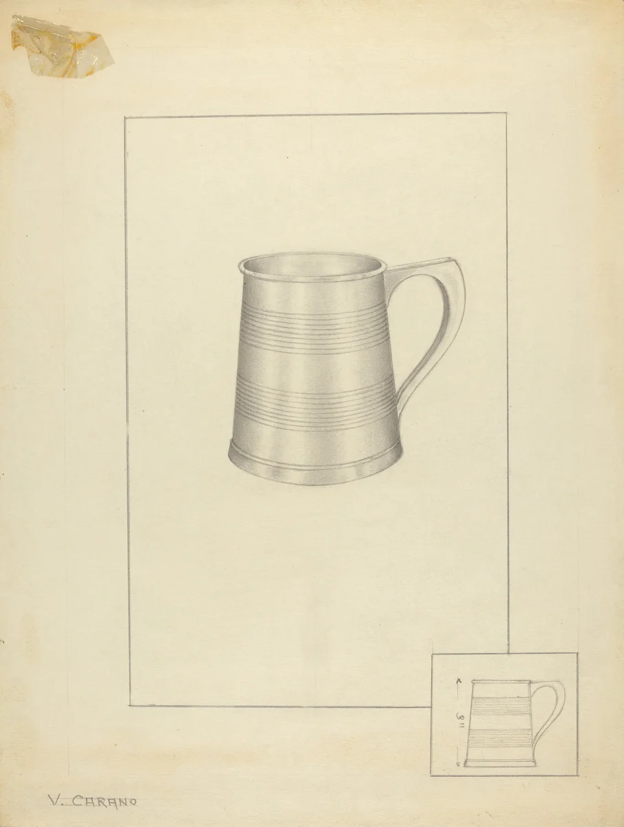 Silver Mug by Vincent Carano, index of american design, 1935-1942