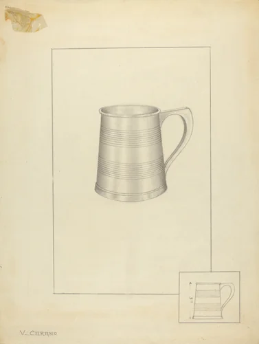 Silver Mug by Vincent Carano, index of american design, 1935-1942