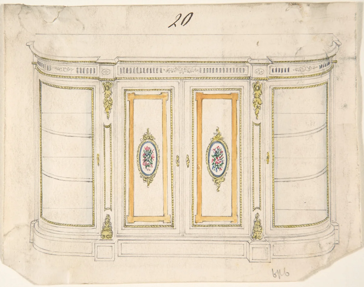 Cabinet Design by anonymous, drawing, 1800-1900