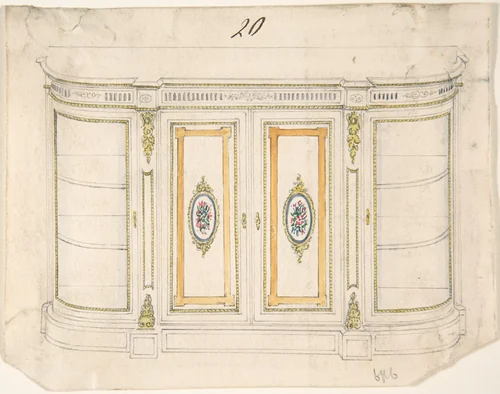 Cabinet Design by anonymous, drawing, 1800-1900
