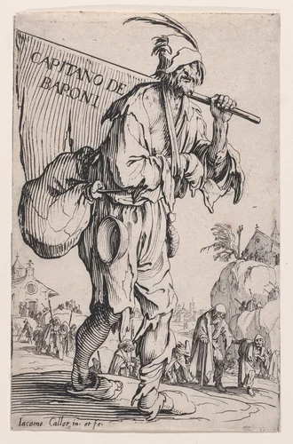 Frontispiece, from "Les Gueux suite appelée aussi Les Mendiants, Les Baroni, ou Les Barons" (The Beggars, also called the Barons) by Jacques Callot, print, 1618-1628