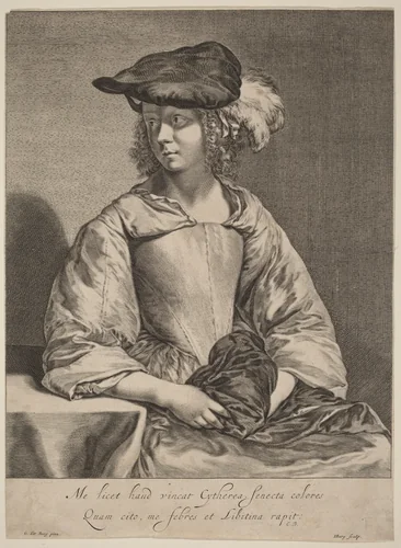 Girl in a Plumed Hat by Hendrick Bary
Gerard ter Borch the Younger, print, 1640-1707