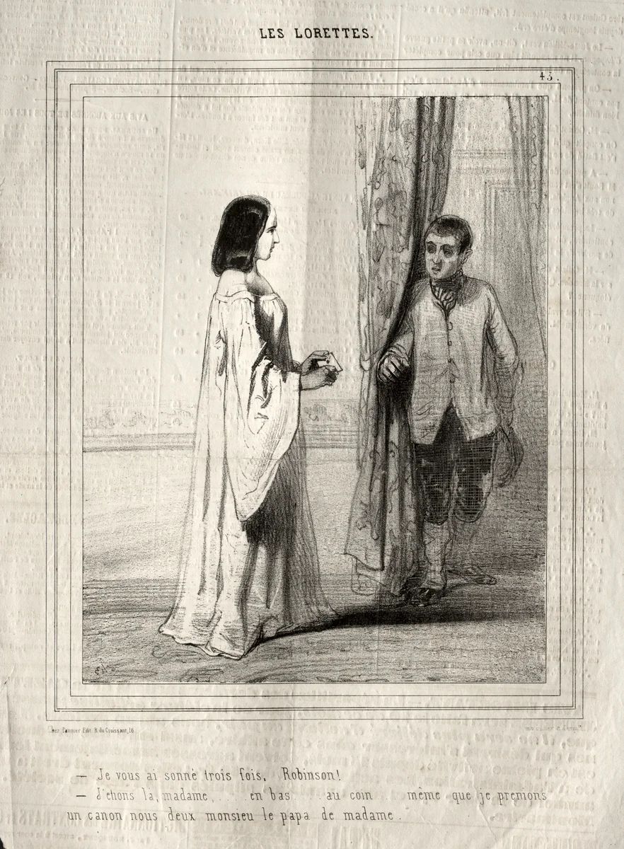 Les Lorettes by Paul Gavarni, print, 1842