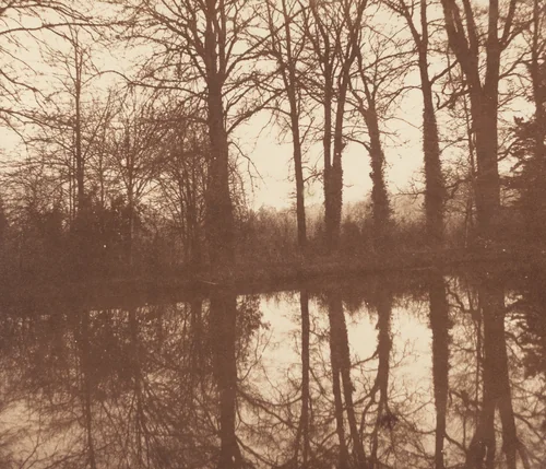 Winter Trees, Reflected in a Pond by William Henry Fox Talbot, photograph, 1841-1842