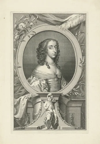 Portret van Maria Henrietta Stuart, prinses van Oranje by Jacob Houbraken, print, 1750-1752
