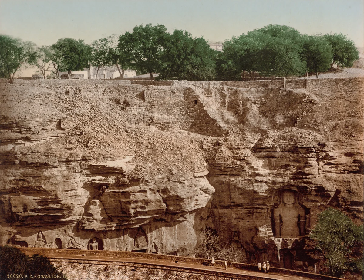 Gwalior. Urwai by Photoglob Co., photograph, 1890