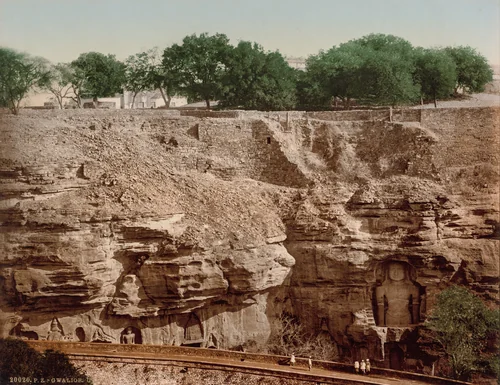 Gwalior. Urwai by Photoglob Co., photograph, 1890