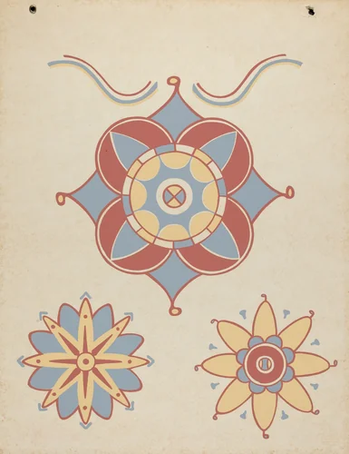 San Juan Capistrano Mission Ceiling Decoration from the portfolio "Decorative Art of Spanish California" by American 20th Century, index of american design, 1935-1942