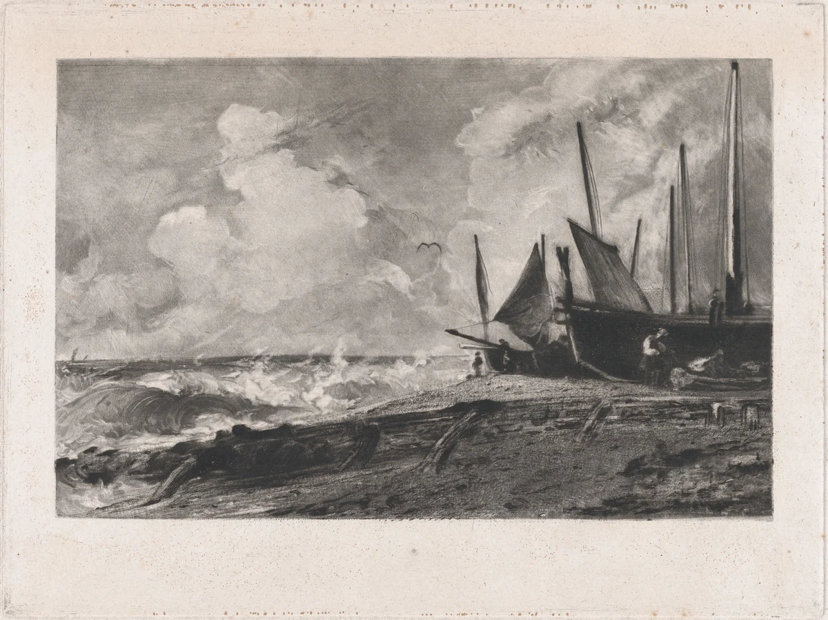 A Sea Beach by David Lucas, print, 1830