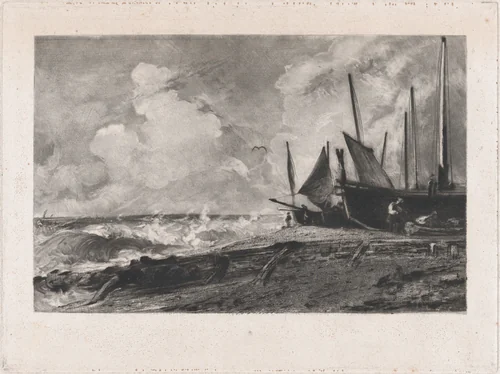 A Sea Beach by David Lucas, print, 1830