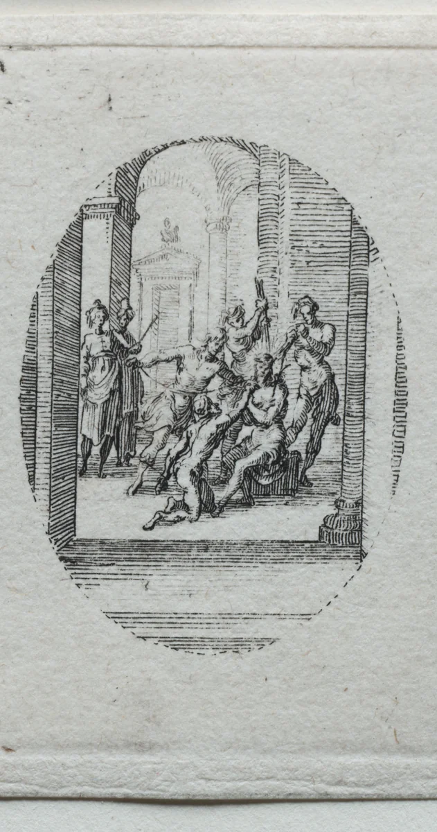 The Mysteries of the Passion: Christ Crowned with Thorns by Jacques Callot, print, 1631