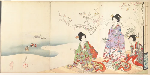 Chiyoda Castle (Album of Women) by Yōshū Chikanobu (楊洲周延), print, 1895