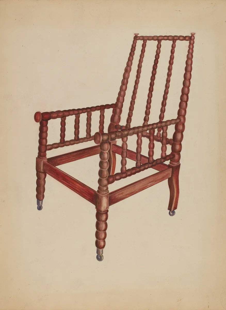 Spool Armchair by Ella Sterling, index of american design, 1936