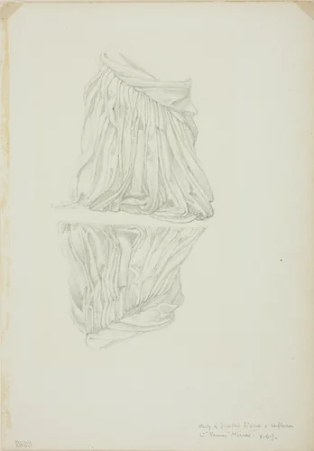 Draped Figure and Reflection, study for Mirror of Venus by Edward Burne-Jones, drawing, 1868-1883