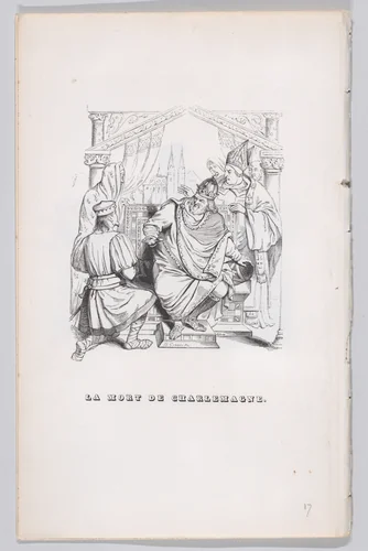 The Death of Charlemagne, from "The Complete Works of Béranger" by J. J. Grandville, print, 1836