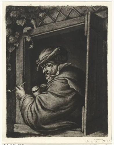 Roker voor een open venster by Jacob Hoolaart, print, 1723-1789