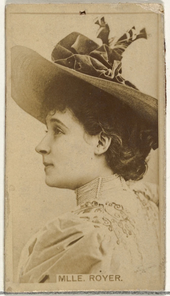 Mlle. Royer, from the Actors and Actresses series (N145-8) issued by Duke Sons & Co. to promote Duke Cigarettes by W. Duke, Sons & Co., photograph, 1890-1895