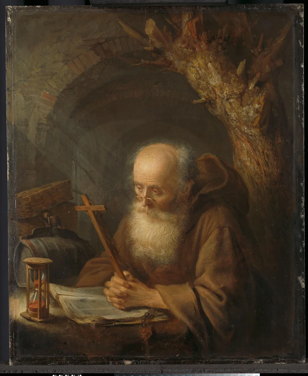 A Hermit by Gerard Dou, painting, 1664