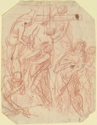 The Descent from the Cross (recto) by Italian 17th Century, drawing, 1600-1699