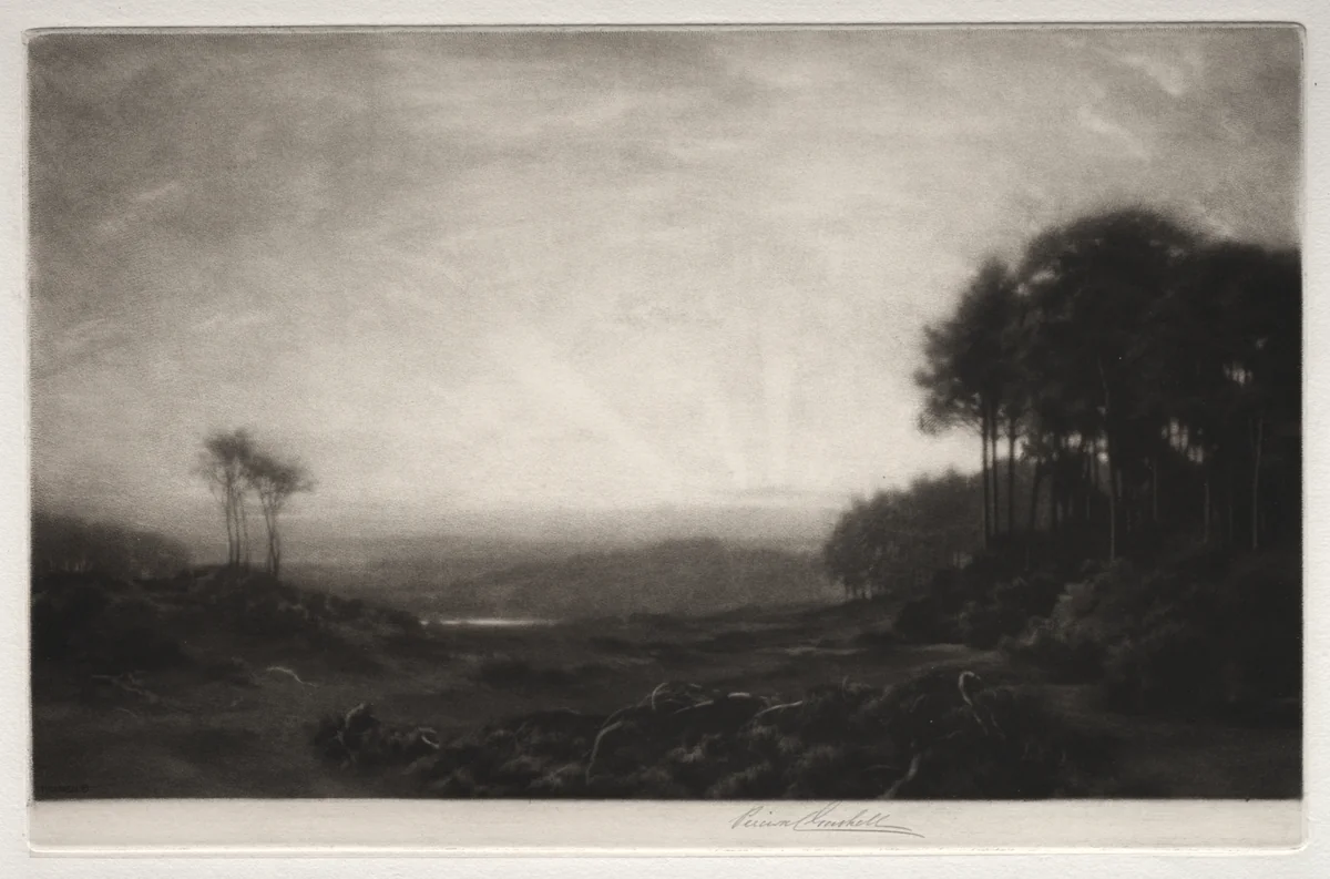 Sunrise in the Clearing by George Percival Gaskell, print