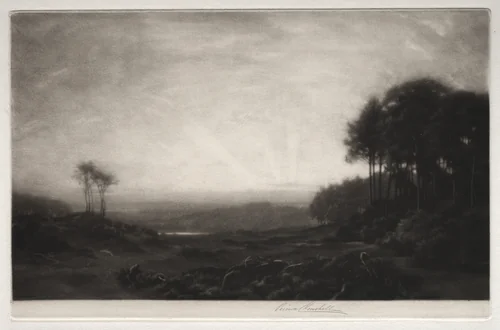 Sunrise in the Clearing by George Percival Gaskell, print
