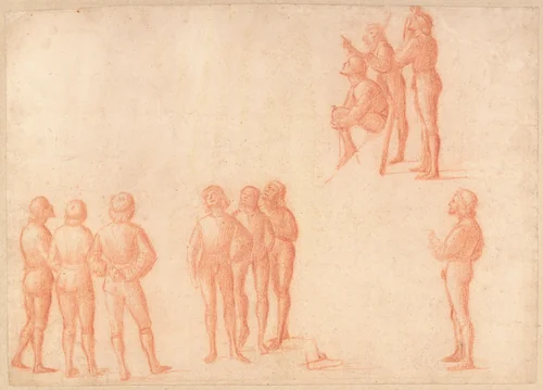 Groups of Male Figures by Vittore Carpaccio, drawing, 1509-1519