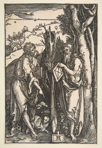 Saint John the Baptist and Saint Onuphrius by Albrecht Dürer, print, 1503-1504