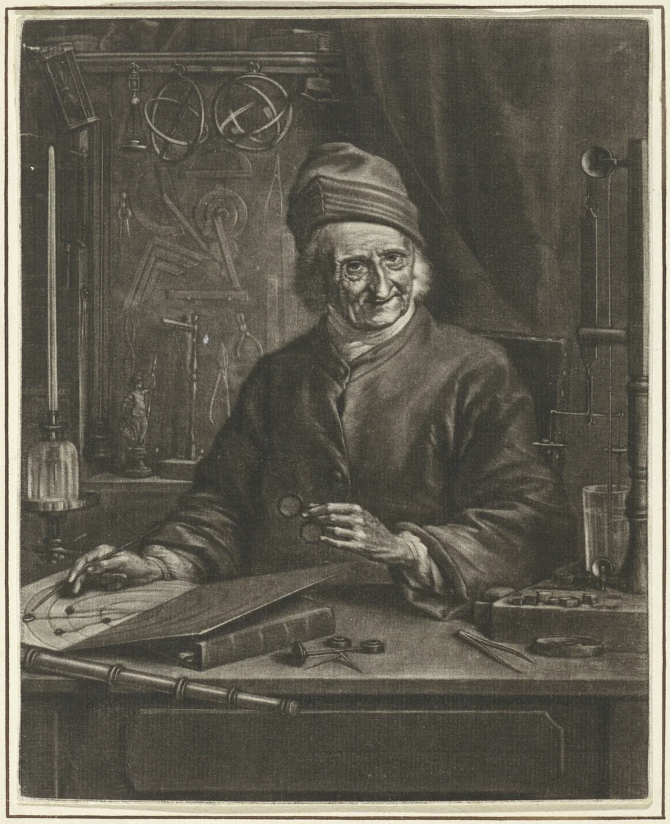 Portret van Arnold Marcel by Aert Schouman, print, 1748