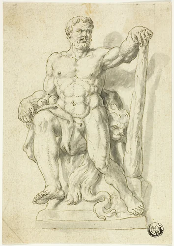 Statue of Seated Hercules by Raymond de Lafage, drawing, 1676-1799
