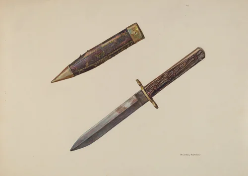 Dagger and Sheath by Michael Rekucki, index of american design, 1941
