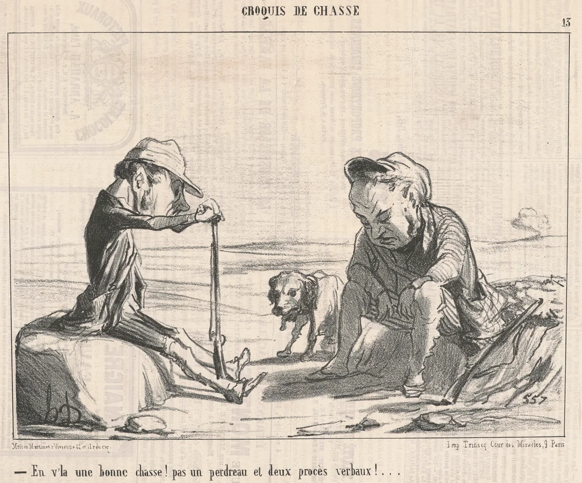 En v'la une bonne chasse! ... by Honoré Daumier, print, 1853