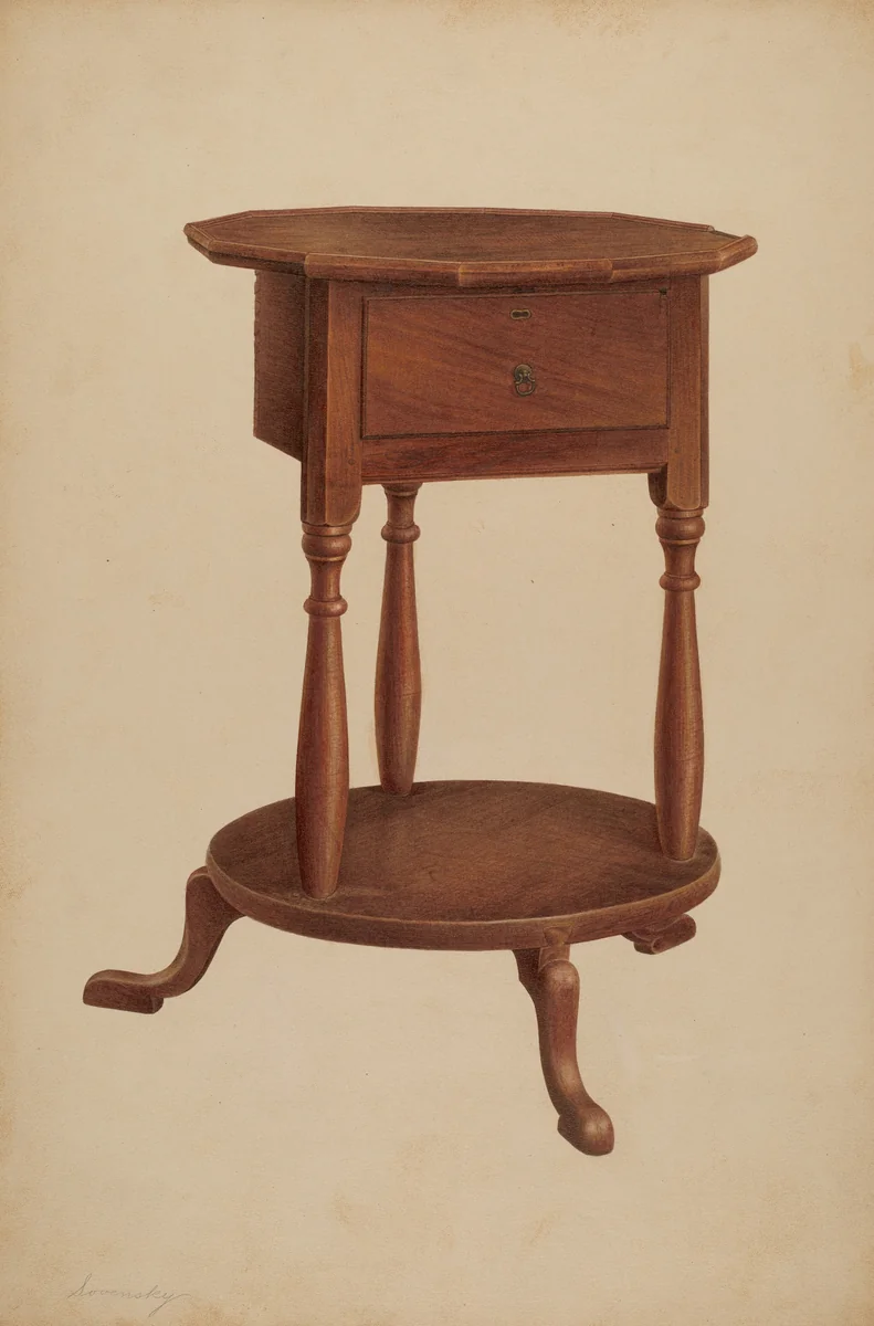 Bedside Table by Isidore Sovensky, index of american design, 1940