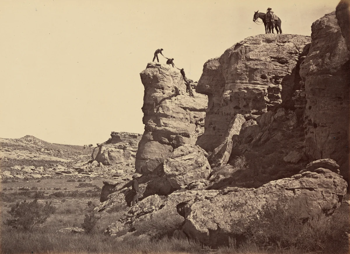 Plate 21. High Bluff, Black Buttes by Andrew Joseph Russell, photograph, 1869