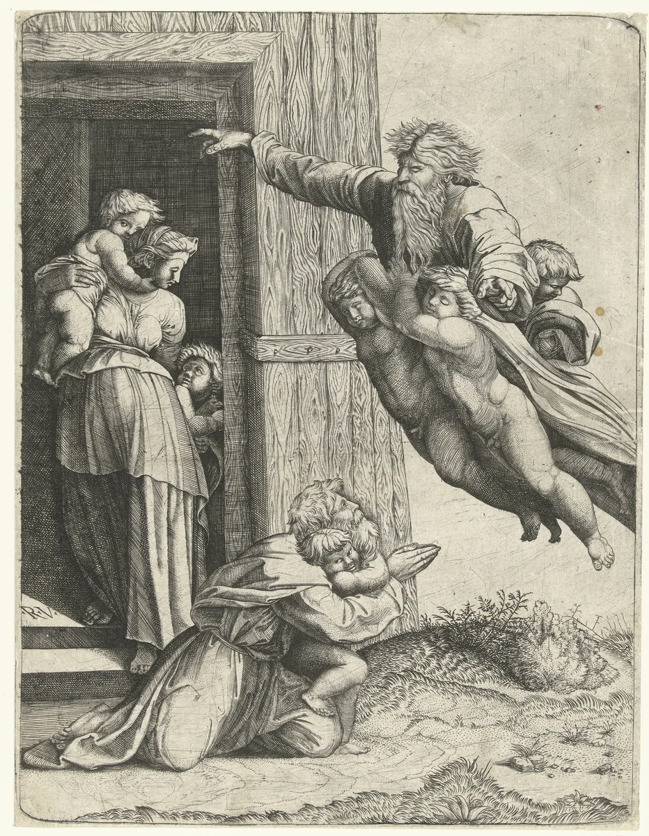 God verschijnt aan Noach by anonymous, print, 1513-1565